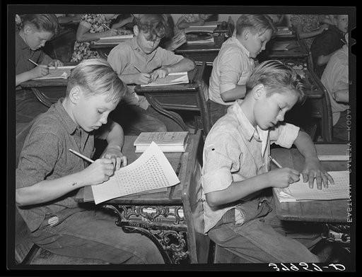 Mormon boys in school. Santa Clara, Utah. See general caption
