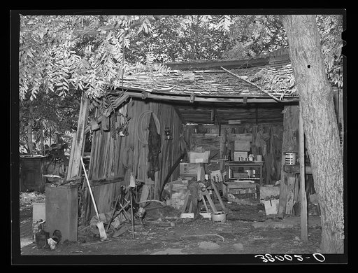 Interior of shed on farm of Perry Warner. Tehana County, California