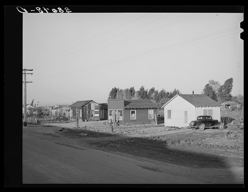 Part of Bull tract near Marysville, California. Houses set on half- and one-acre lots are sold to workers who build their houses on them. No payments on principal are made for the first four years; interest payments start at three percent and go up to six percent by one percent increase yearly. At t