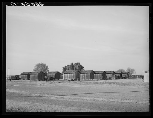 Housing for Mexican transient workers on ranch southwest of Mendota, California