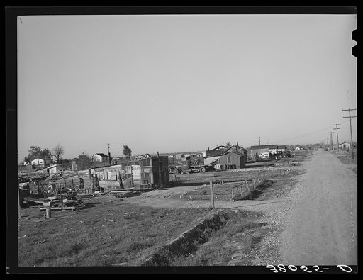Part of Bull tract near Marysville, California. Houses set on half and one acre lot are sold to workers who build their houses on them. No payment on principal are made for the first four years; interest payments start at three percent and go up to six percent by one percent increase yearly.  At the