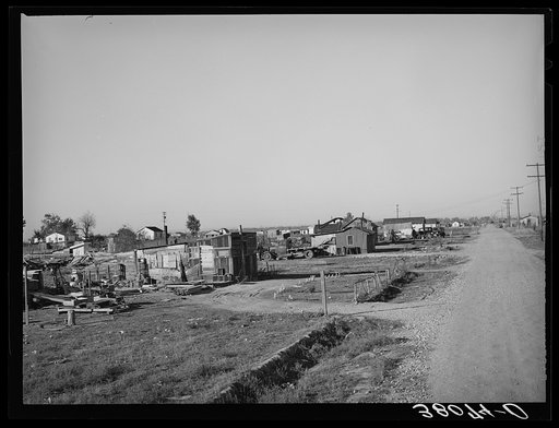 Untitled photo, possibly related to: Part of Bull tract near Marysville, California. Houses set on half and one acre lot are sold to workers who build their houses on them. No payment on principal are made for the first four years; interest payments start at three percent and go up to six percent by