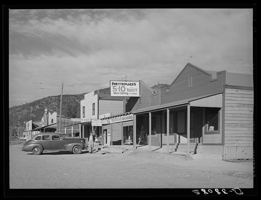 Part of the main street of Summit City, Shasta County, California. This is a boom town grown up in the vicinity of Shasta Dam now under construction