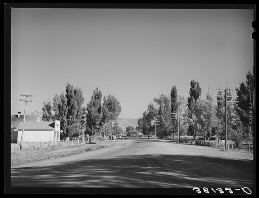 View on Highway 89 through small town in Garfield County, Utah