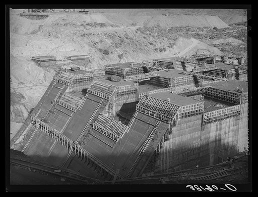 Untitled photo, possibly related to: Shasta Dam under construction. Shasta County, California