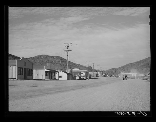 Main street of Summit City, California, boom town near Shasta Dam