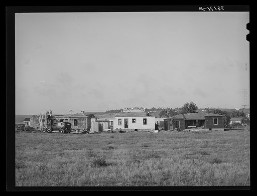 Houses under construction. Pacific Beach, California, which is about six miles from San Diego. Communities and towns near San Diego are in a building boom