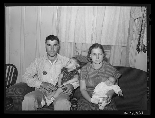 Family group of workman from Northwest Texas who is now employed in construction work at naval air base. Corpus Christi, Texas