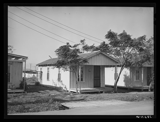 Shotgun type of house occupied by workman and his family. Corpus Christi, Texas. This is the better type of housing in one of the cheapest residential sections