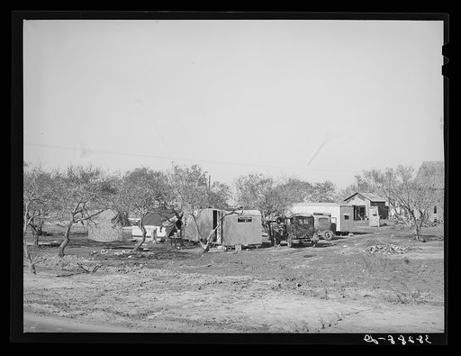 General view of camp of truck drivers and their families. Corpus Christi, Texas. These drivers work at the naval air base now under construction