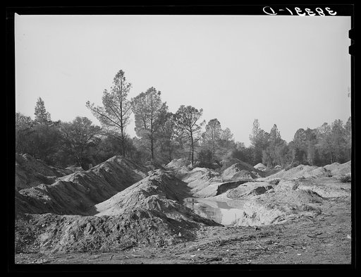 Placer mining for gold. Old Virginia City, Placer County, California