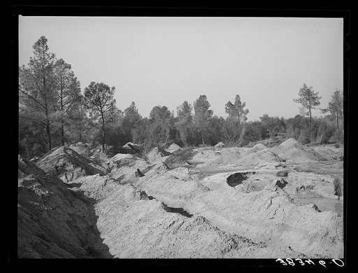 Placer mining section, gold. Placer County, California