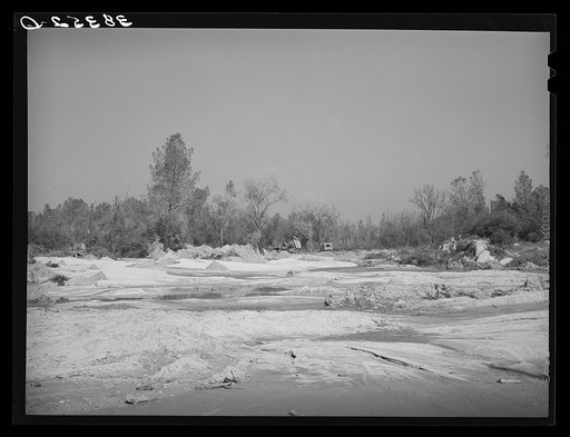 Placer mining for gold. Placer County, California