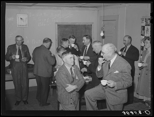 Refreshments at farmers' night meeting. Gold Hill, Placer County, California