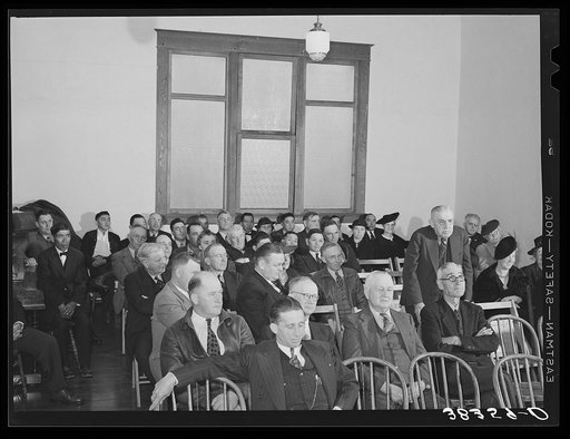 Members of the Loomis Fruit Association cooperative at their fortieth annual meeting. Loomis, Placer County, California. Notice the Japanese. The Japanese are slowly moving into this section as are some migrants from Oklahoma