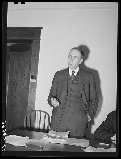 Speaker at farmers' meeting. Gold Hill, Placer County, California