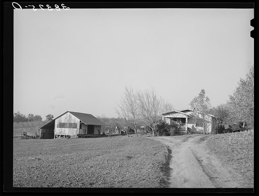 House and packing shed of fruit farmer. Placer County, California. This man owns thirty acres, is considered an average owner in this section
