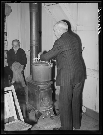 Kettle of coffee for refreshments at farmers' meeting at Gold Hill, Placer County, California