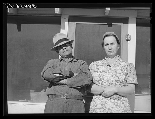 Untitled photo, possibly related to: Fruit farmer and his wife, Placer County, California. This couple have changed the varieties of fruit which they grow to meet changed market conditions; they also have garden, pigs, cows, etc. He paid seventy-four thousand dollars for his one hundred fifty acres 