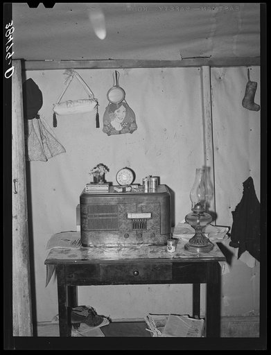 Interior of Japanese farmer's house. Placer County, California