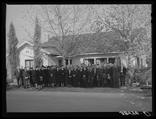 Untitled photo, possibly related to: Members and their wives of the Loomis Fruit Association cooperative. Loomis, Placer County, California