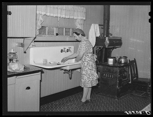 Kitchen of moderately successful fruit farmer. Placer County, California. See caption for 38504D