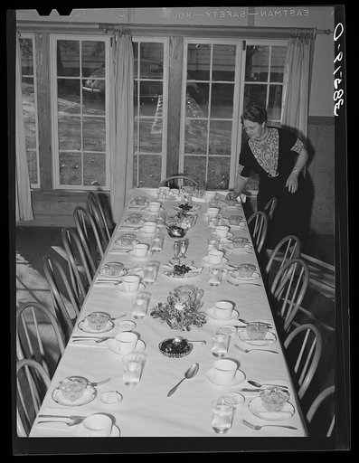 Table. Dinner of the Loomis Fruit Association. Loomis, Placer County, California