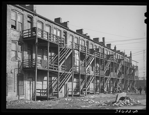 Back of apartment house rented to Negroes. Chicago, Illinois