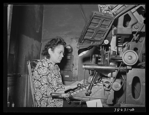 Negro linotype operator. Chicago, Illinois