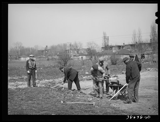 WPA (Work Projects Administration) work on playground on southside of Chicago, Illinois