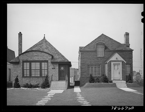 New houses built by Negroes in better residential section. Southside of Chicago, Illinois