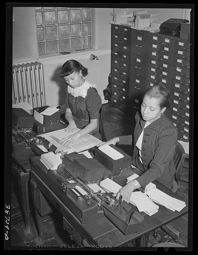 Negro workers at insurance company. Chicago, Illinois