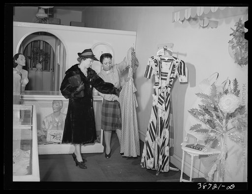 Untitled photo, possibly related to: Dress shop which caters to Negroes. 47th Street, Chicago, Illinois