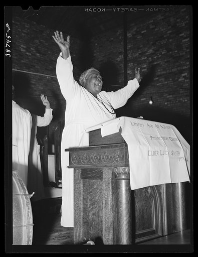 Untitled photo, possibly related to: Pastor of the Pentecostal church. Chicago, Illinois