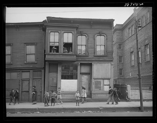 House and children in Negro section of Chicago, Illinois