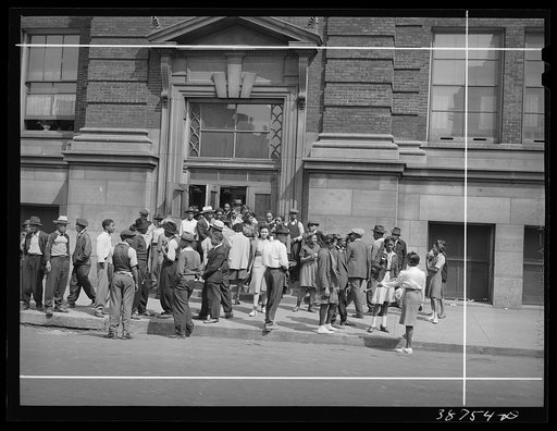 Entrance to high school. Southside of Chicago, Illinois