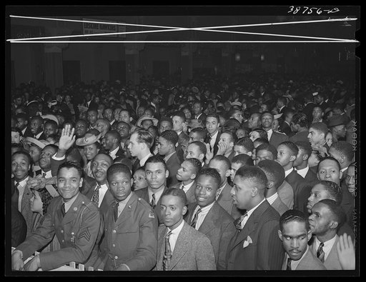 Untitled photo, possibly related to: Detail of crowd watching the orchestra at the Savoy Ballroom. Chicago, Illinois