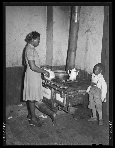 Untitled photo, possibly related to: Corner of kitchen of apartment rented to Negroes. Chicago, Illinois