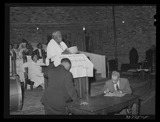 Untitled photo, possibly related to: Pastor of the Pentecostal church. Chicago, Illinois