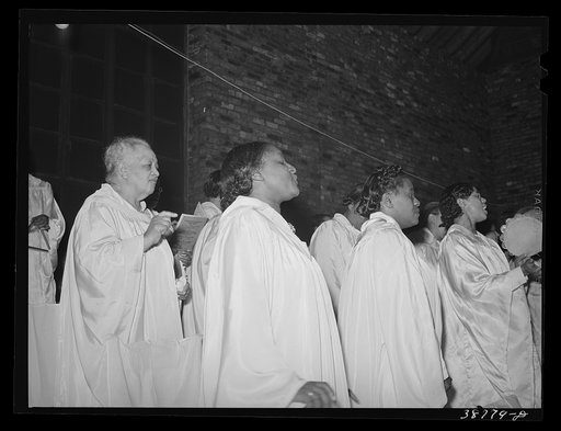 Members of the choir of the Pentecostal church. Chicago, Illinois