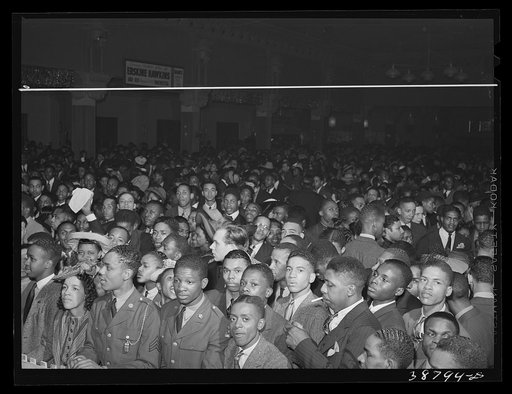 Untitled photo, possibly related to: Detail of crowd watching the orchestra at the Savoy Ballroom. Chicago, Illinois