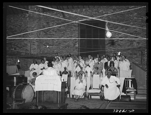Untitled photo, possibly related to: Choir of Pentecostal church. Southside of Chicago, Illinois
