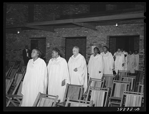 Processional of the choir of the Pentecostal church. Chicago, Illinois