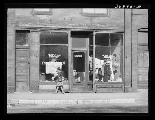 Rummage sale in the Negro section of Chicago, Illinois