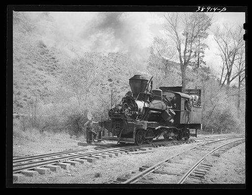 Locomotive of logging train. Baker County, Oregon