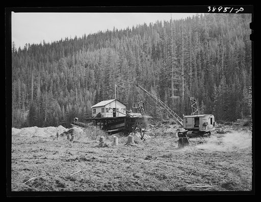 Dredging for gold and silver with doodle-bug. Baker County, Oregon