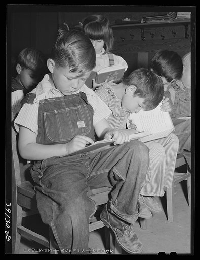 Schoolchildren at the FSA (Farm Security Administration) farm workers' camp. Caldwell, Idaho