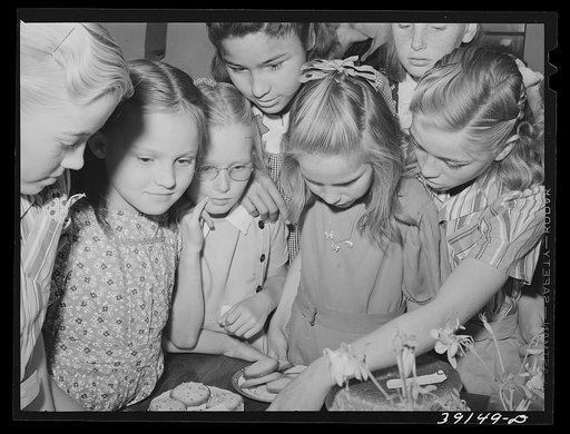 Children having refreshments at the 4-H Club Spring fair at Adrian, Oregon