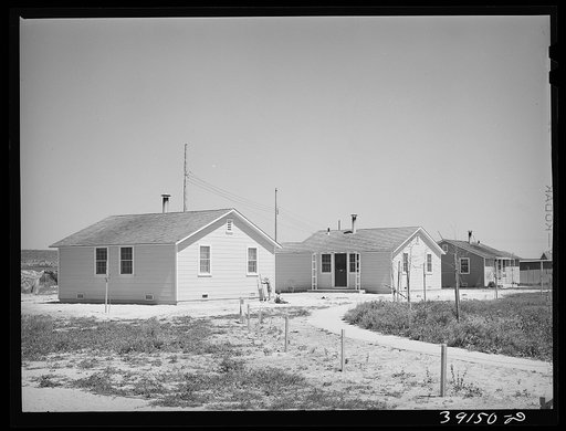 Houses for permanent farm workers at the FSA (Farm Security Administration) farm workers' camp. Caldwell, Idaho