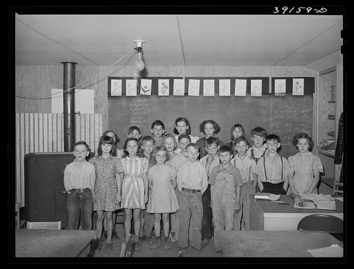 Schoolchildren at the FSA (Farm Security Administration) farm workers' camp. Caldwell, Idaho